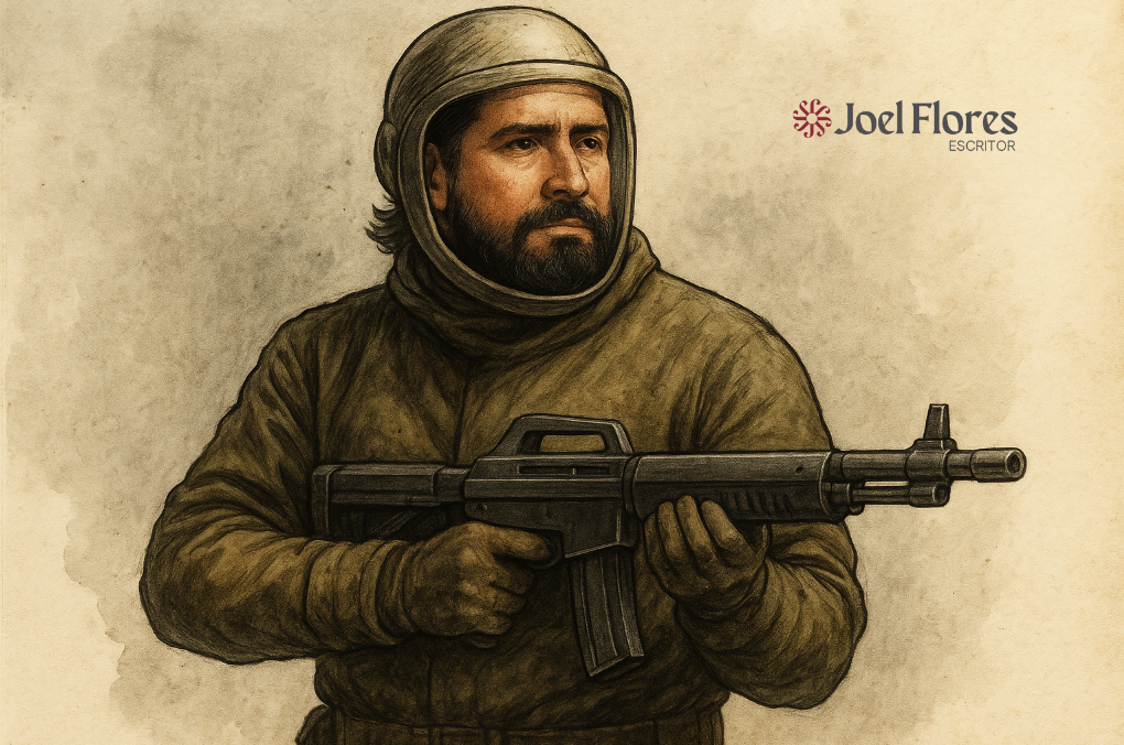 Ilustración de Joel Flores como Juan Salvo con estética de la serie El Eternauta en Netflix, Joel Flores BLOG